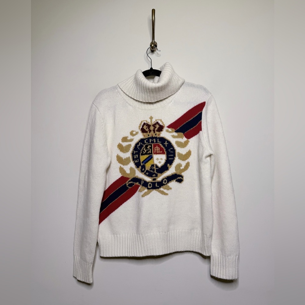 Polo Ralph Lauren Intarsia-Crest Wool Turtleneck - Picture 4 of 7
